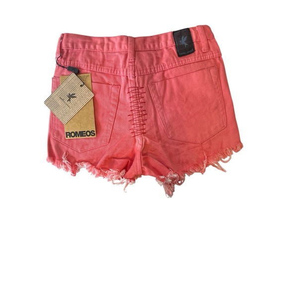 One Teaspoon Shorts‎ Womens 23 Sprayed Romeos Pink Distressed Summer Rare New